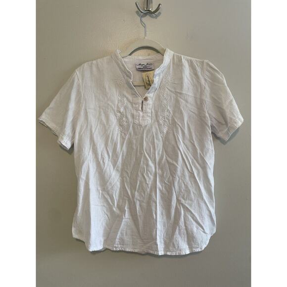 NWT Maya Jones Imports Size XS White Top 100% Cotton Handmade In Guatemala - Picture 1 of 6